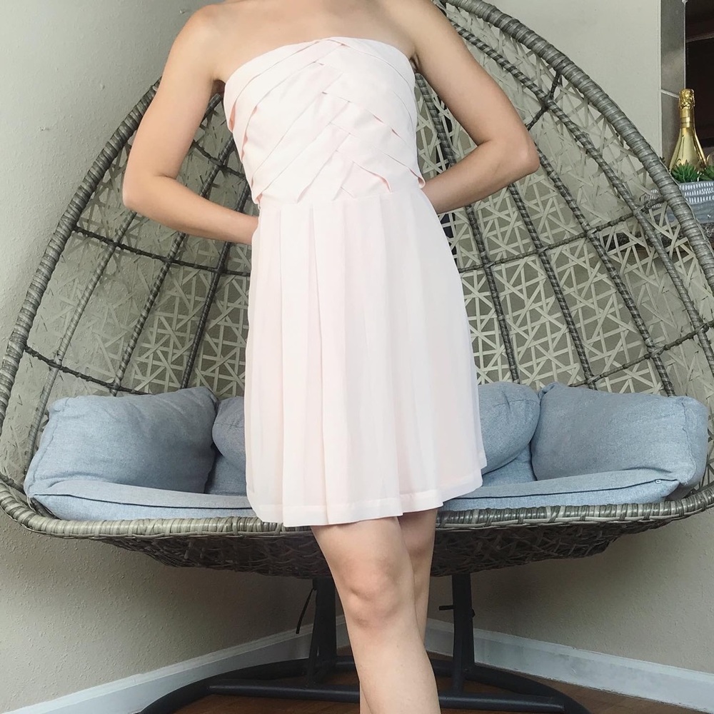 🔥Express Strapless Mini Dress - Nude Pink